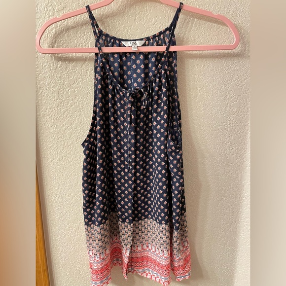 Q&A Navy Halter Tank Top Size large - Picture 1 of 3